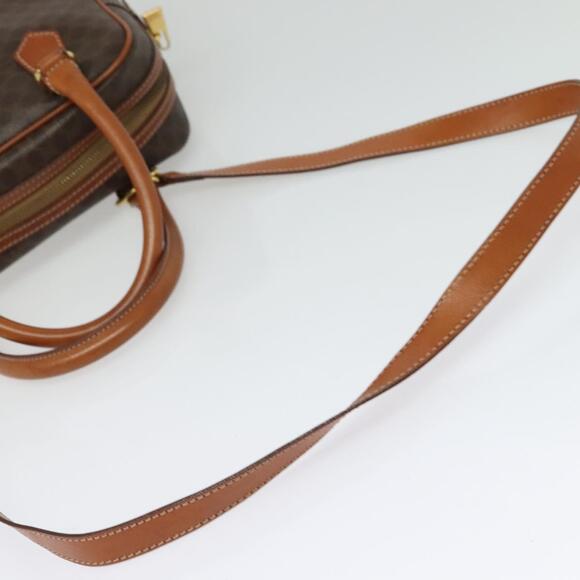 CELINE Macadam Canvas Hand Bag Pvc Leather Brown Gold - Picture 9 of 13